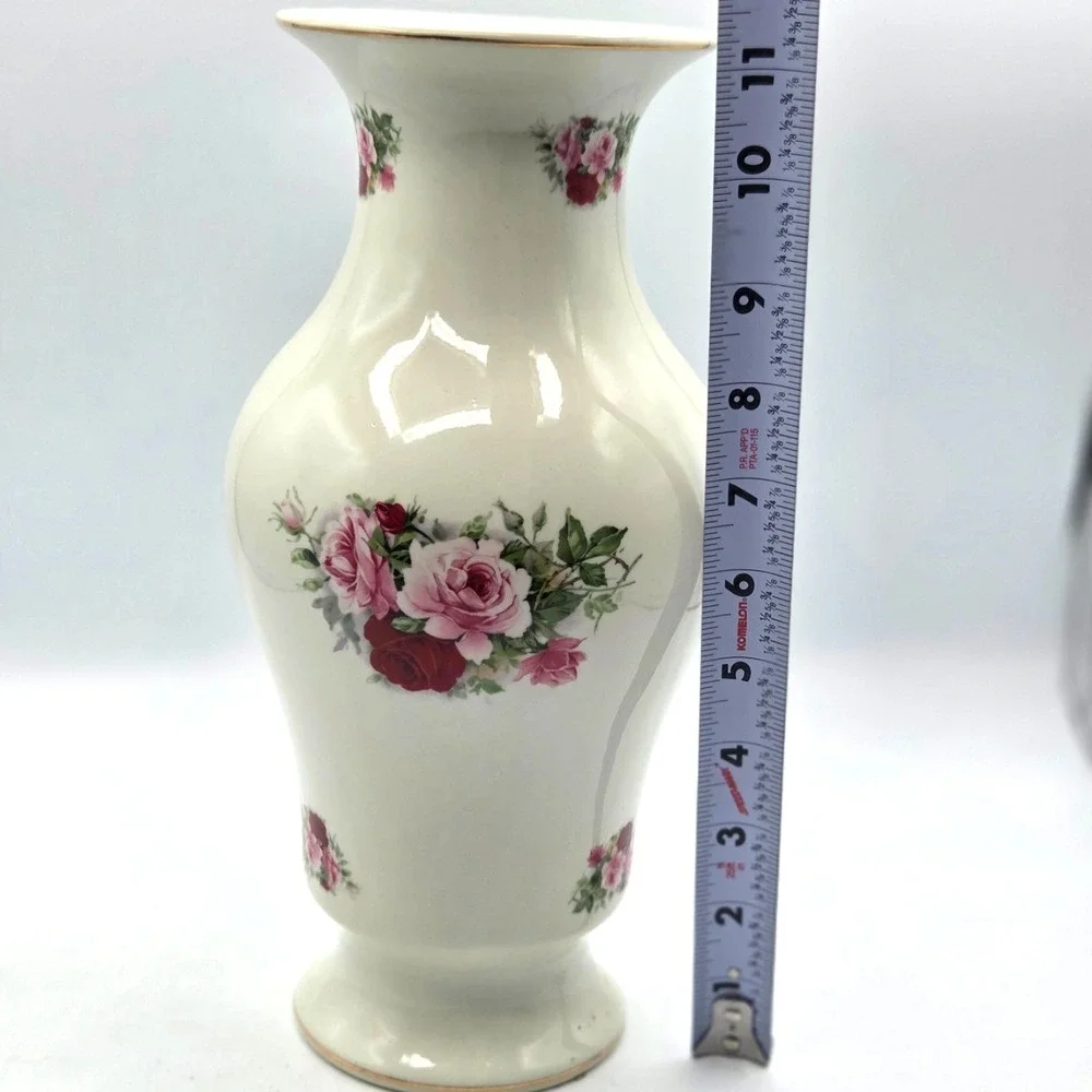VINTAGE Baum Brothers Formalities‎ Jubilee Rose Cottagecore Vase, 11